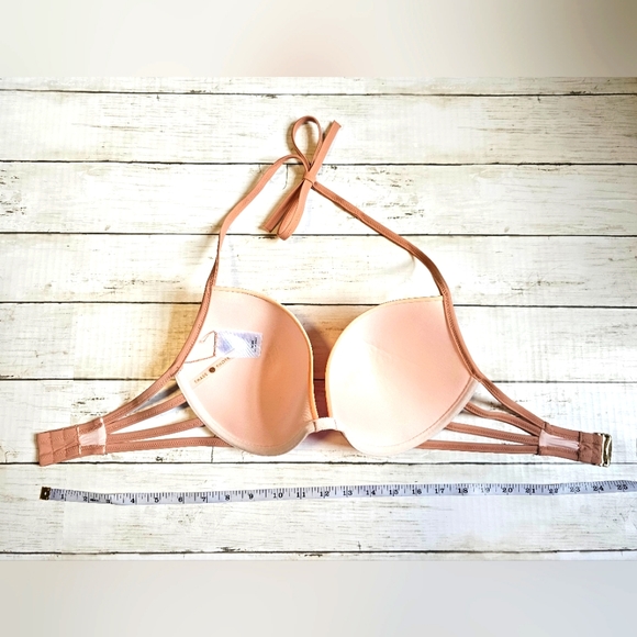 NEW Shade & Shore Swim Bikini Ombre Top & Ruched Bottoms Orange Cream Tie String - Picture 10 of 13